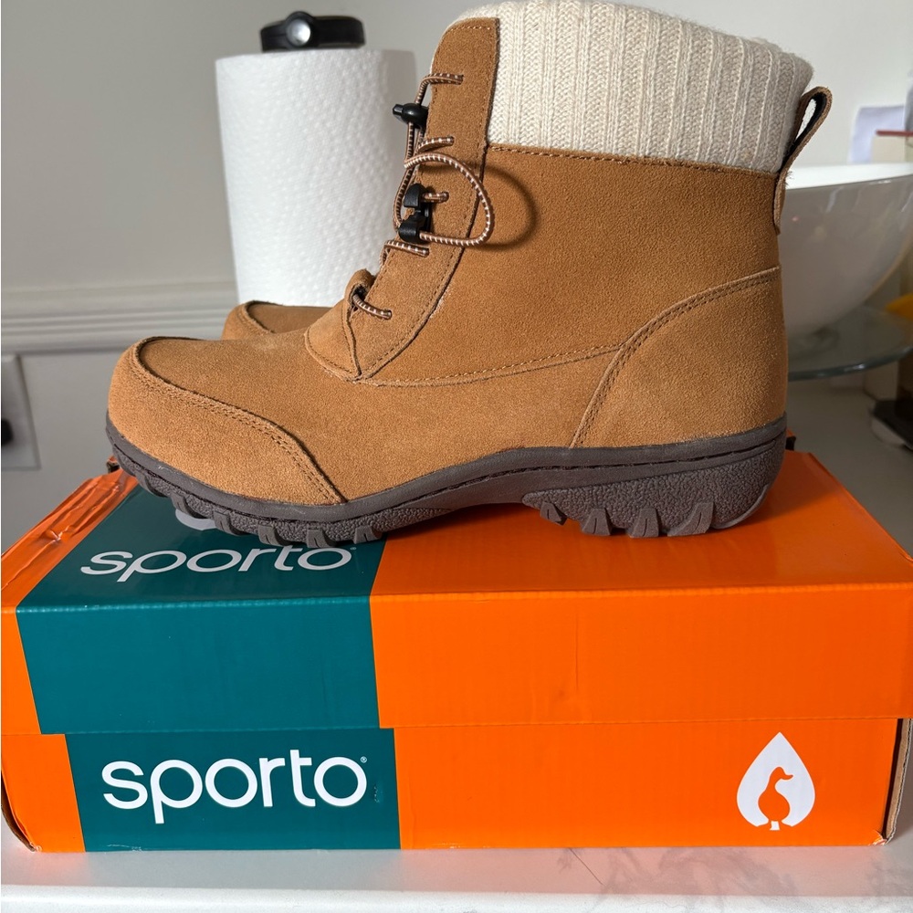 Sporto Brown and Cream Winter Boots Brand New in Box Never Worn
